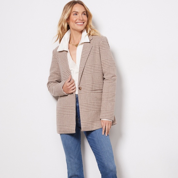 Evereve x Z Supply Anna Plaid Blazer - Picture 1 of 8